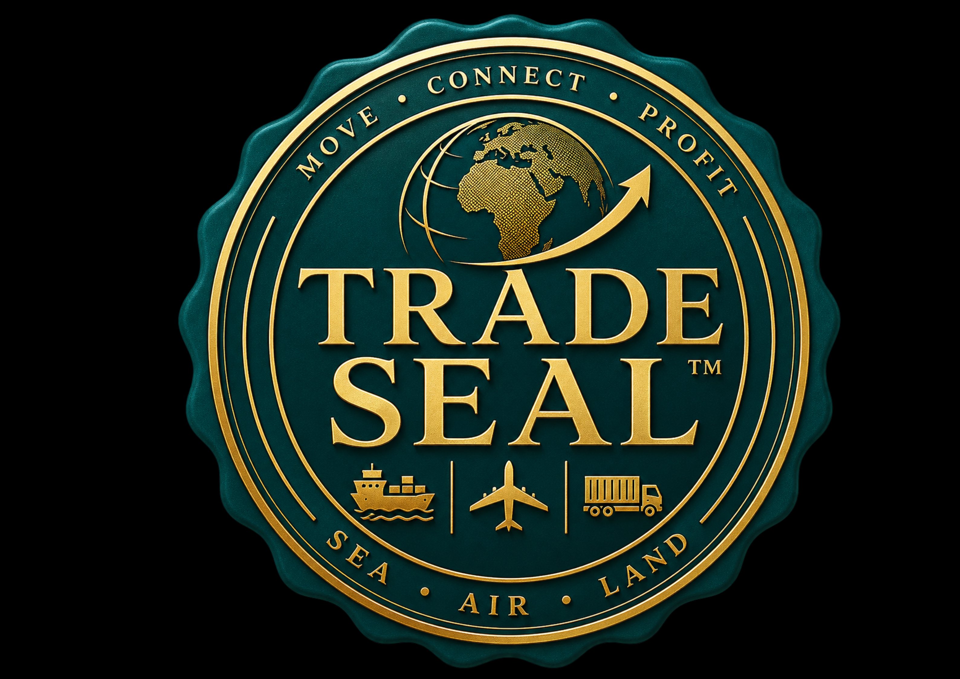 The Trade Seal — Move, Connect, Profit. Sea, Air, Land.
